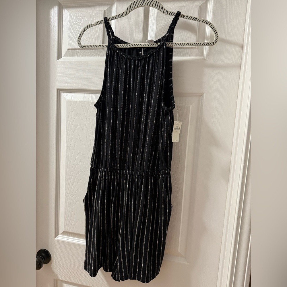 Old Navy Black and White Patterned Romper